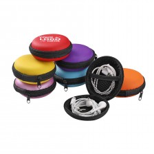 Round EVA Earphone/Charging Cable Storage Case